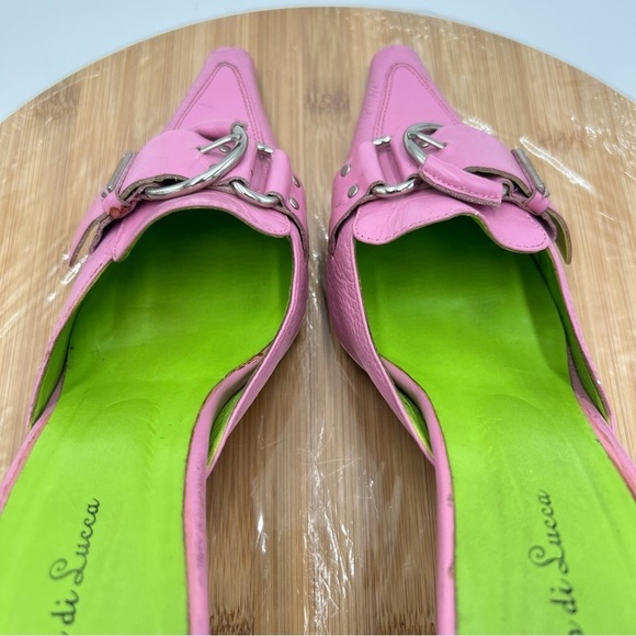 Anthropologie Diego di Lucca Heeled Mule Pink Green Size 6 - Picture 10 of 15